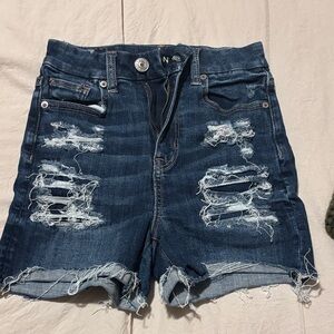 American Eagle Outfitters Ripped Blue Jean Shorts